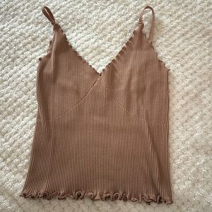 brown crop tank